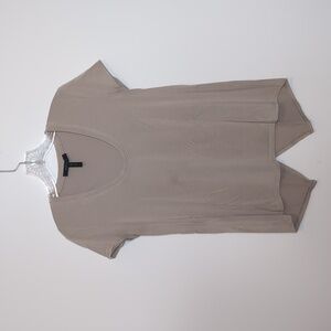BCBGMaxAzria Beige Split Draped Back T Shirt